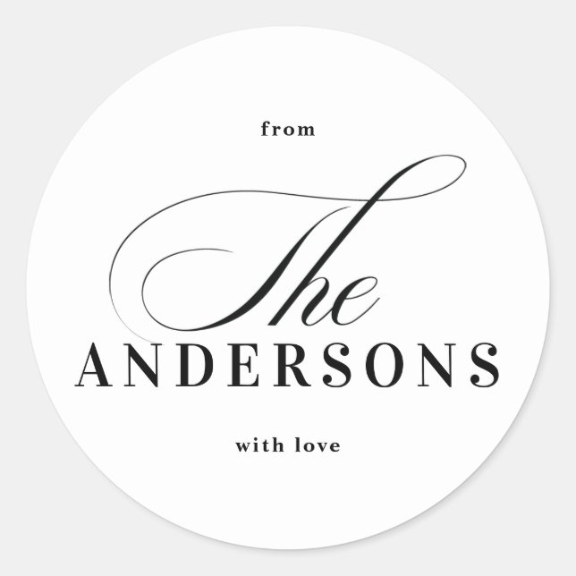 Einfacher Familienname Weihnachtsaufkleber Runder Aufkleber (Vorderseite)