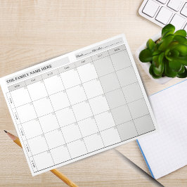 Einfacher Familienplaner-Kalender-Notizblock 2026 Notizblock