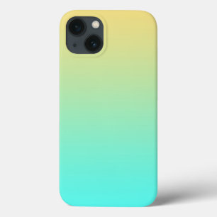 Einfacher Farbverlauf Pastellgelb Türkis iPhone 13 Hülle