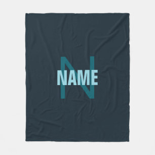 Einfacher, fetter, anpassbarer monogrammierter Nam Fleecedecke