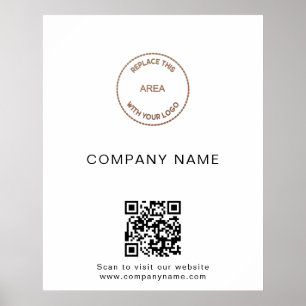Einfacher Firmenname Logo Website QR Code Poster