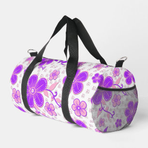 Einfacher Floraler Wasserfarben-Druck Lila und Ros Duffle Bag