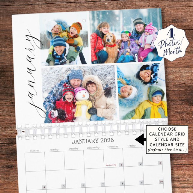 Einfacher Fotocollage-Kalender mit 4 Bildern pro M Kalender (Von Creator hochgeladen)