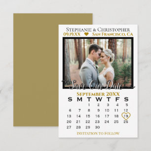 Einfacher Fotokalender Goldene Hochzeit - Merkt Eu Karte