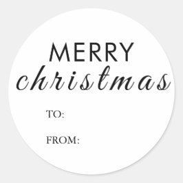 Einfacher, fröhlicher Weihnachtsgeschenkname Runder Aufkleber