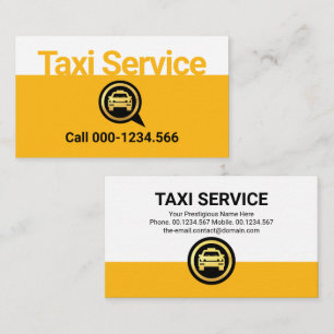 Einfacher Gelber Taxi-Service-Layer Visitenkarte