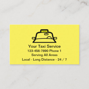 Einfacher Gelber Taxi-Service Visitenkarte