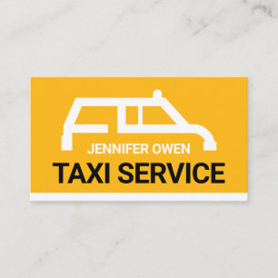 Einfacher Gelber Taxi-Standort Name Visitenkarte