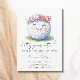 Einfacher Golf-Blumenkranz lässt Par-Tee-Baby-Part Einladung