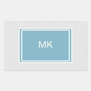 Einfacher grauer Zickzack Rechteckiger Aufkleber