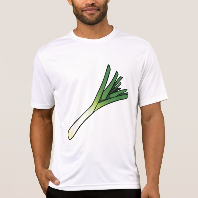 Einfacher Grüner Lauch Gemüse T-Shirt (Vorderseite)