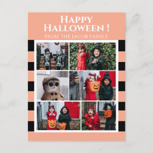 Einfacher Gruseliger Boo Streifen Frohes Halloween Feiertagspostkarte