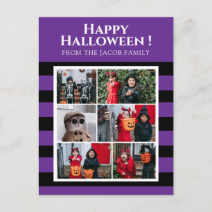Einfacher Gruseliger Boo Streifen Frohes Halloween Feiertagspostkarte