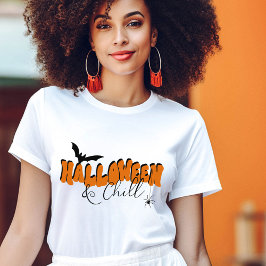 Einfacher Halloween Retro Black Orange Typografy F T-Shirt