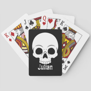 Einfacher Halloween Skull Spookname Spielkarten