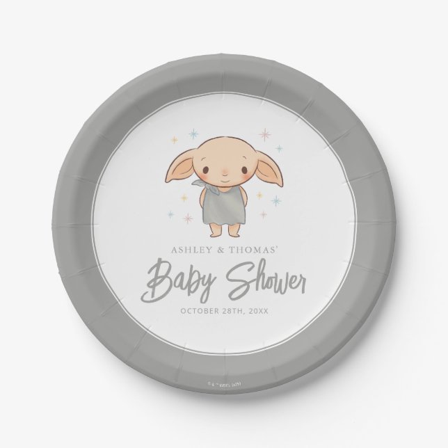 Einfacher Harry Potter - Dobby Baby Shower Pappteller (Vorderseite)
