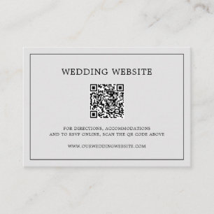 Einfacher heller grauer Monogramm-QR-Code elegante Begleitkarte