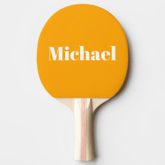 Einfacher Heller Orange Personalisierter Name Tischtennis Schläger