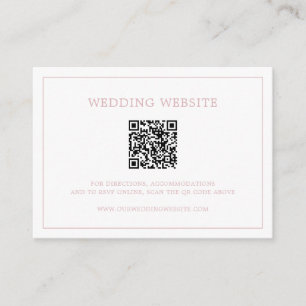 Einfacher heller rosa Monogramm-QR-Code elegante H Begleitkarte