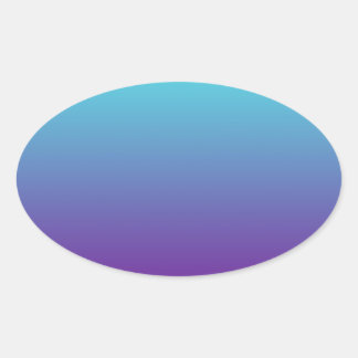 Einfacher Hintergrundverlauf Türkis Blau Lila Ovaler Aufkleber