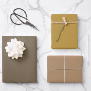 Einfacher Honig-Eiskaffee-Brauntöne 3 Töne Geschenkpapier Set