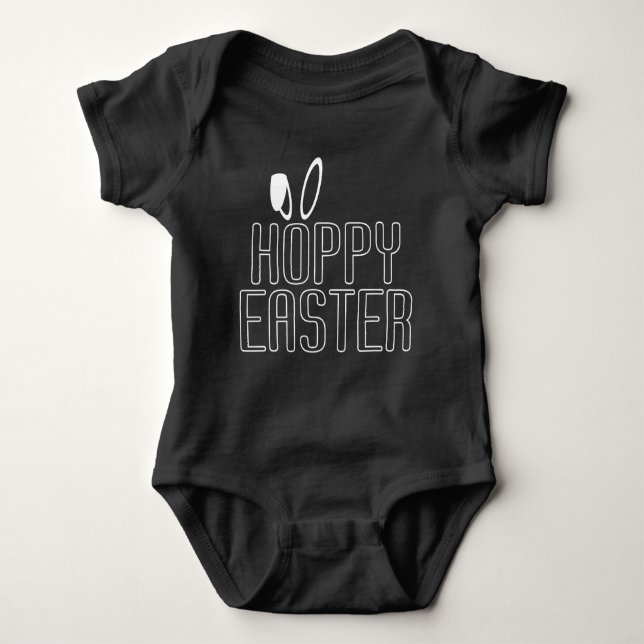 Einfacher Hoppy Osterpun Typografie| Karosserie Baby Strampler (Vorderseite)