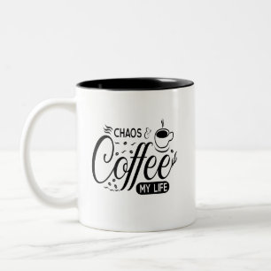 Einfacher Humor Morgenchaos Kaffee Mein Leben Bold Zweifarbige Tasse