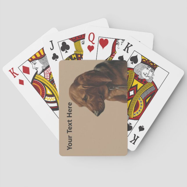 Einfacher Hund und Ihr Text hier Spielkarten (Rückseite)