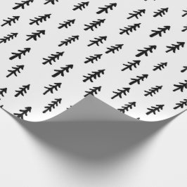 Einfacher Kiefernwald im Winter in Schwarz auf Wei Geschenkpapier