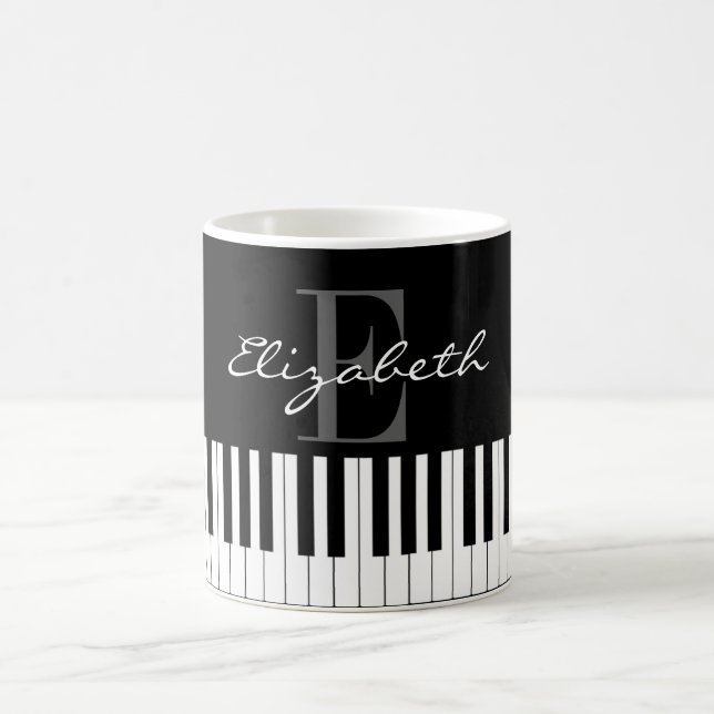 Einfacher Klavier-Monogramm-Entwurf Tasse (Mittel)
