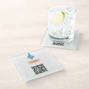 Einfacher kostenloser Wi-Fi-QR-Code Glasuntersetzer