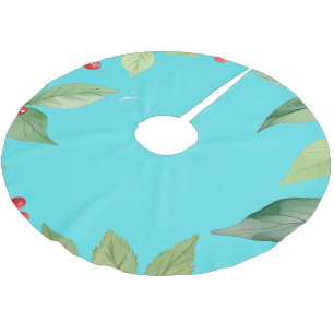 Einfacher Kranz Stechpalmen-Beeren Frohe Weihnacht Polyester Weihnachtsbaumdecke