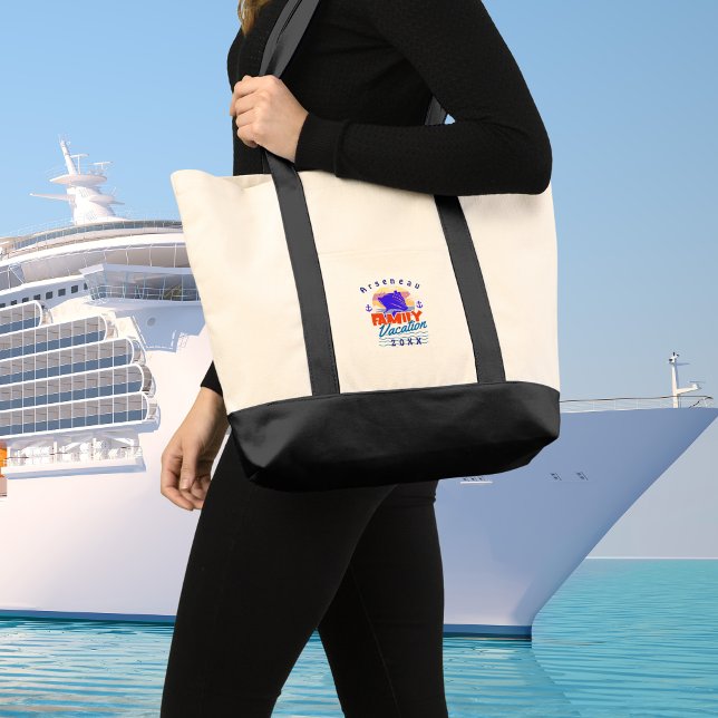 Einfacher Kreuzfahrt-Tagestour-Aufkleber personali Tragetasche (Elegant Day Excursion Tote Bag for your cruise vacation, personalize.)