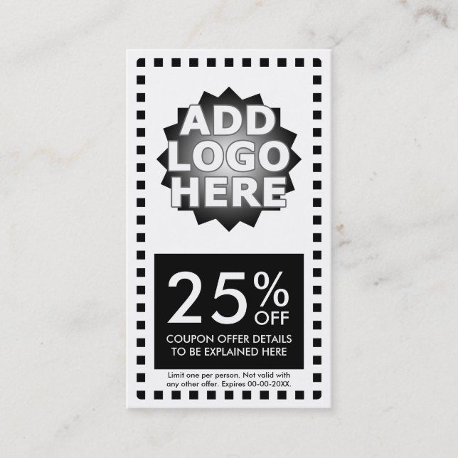 einfacher Kupon Rabattkarte (Vorderseite)