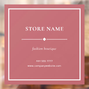 Einfacher Laden Boutique Name Weiß auf Staubigem R Fensteraufkleber