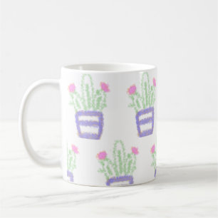 Einfacher lila grüner Kaktus Glitter Funkeln indiv Kaffeetasse