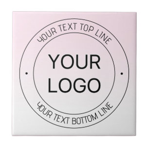 Einfacher Logo-Ersatz & editierbarer Text Pink Omb Fliese