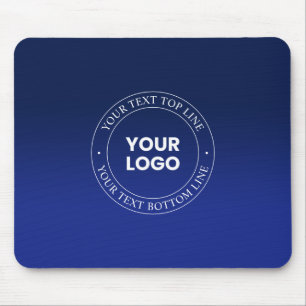 Einfacher Logo-Ersatz & Text Dunkler Blaugradien Mousepad