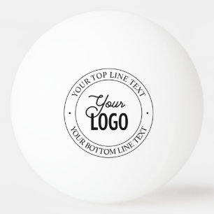 Einfacher Logo-Ersatz und anpassbarer Text Weiß Tischtennisball