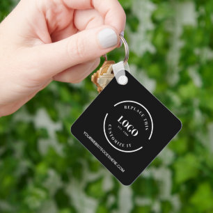 Einfacher Logo-QR-Code Business Schwarzweiß  Schlüsselanhänger