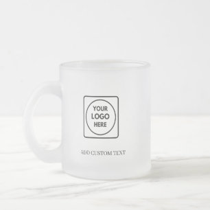 Einfacher Logo-Text Business Milchglas-Tasse Mattglastasse