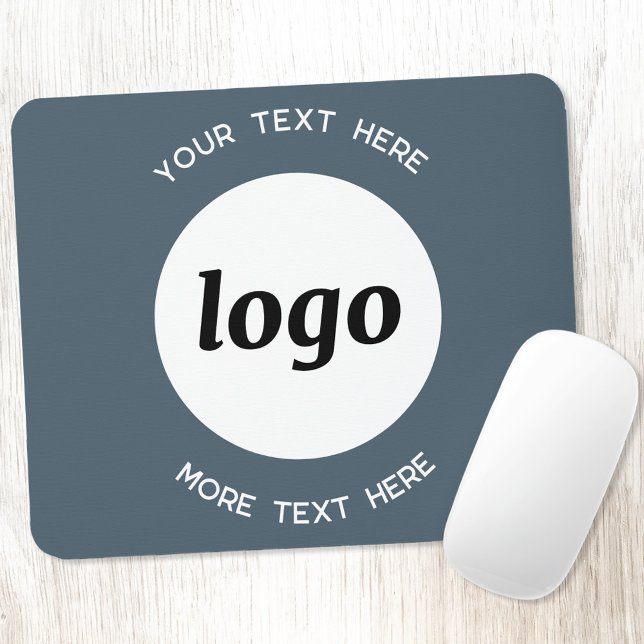 Einfacher Logo-Text Business-Promotion Anthrazit Mousepad (Simple logo with custom text business branding promotional mousemat)