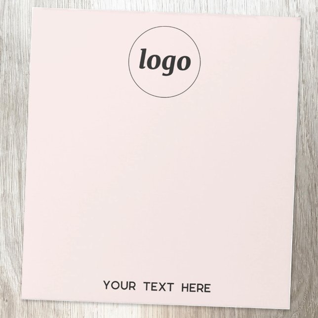 Einfacher Logo-Text Business-Werbung Blush-Pink Notizblock (Simple logo with custom text business branding promotional
blush pink notepad)