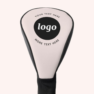 Einfacher Logo-Text Geschäftsfördernder Rosa-Ton Golf Headcover