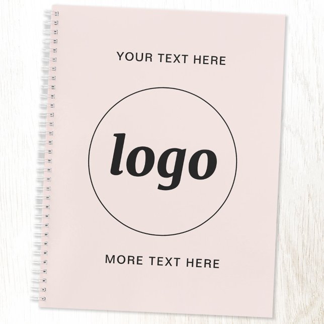 Einfacher Logo-Text Rosa Planer (Logo custom text business promotional planner)