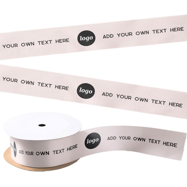 Einfacher Logo-Text Rosa Satinband (Logo and custom text business promotional packaging satin ribbon)