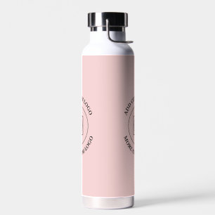 Einfacher Logo-Text Rosé Business-Branding Trinkflasche