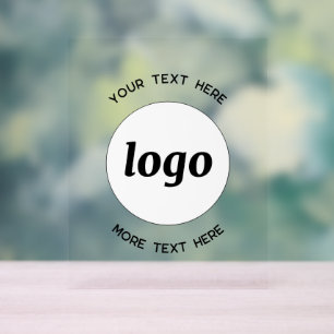 Einfacher Logo-Text Werbeunternehmen Acrylschild