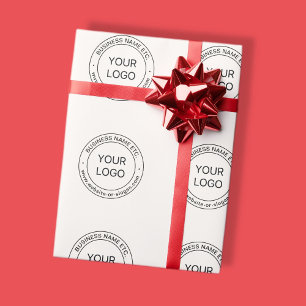 Einfacher Logoersatz & bearbeitbarer Text Off Wh Geschenkpapier