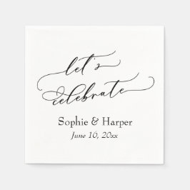 Einfacher Luxus Script Schriftart Feiern Serviette